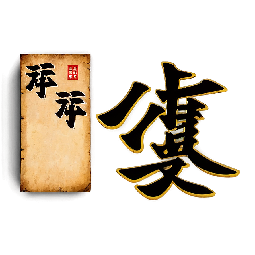 Vintage Kanji Graphic Png Mlc59 PNG