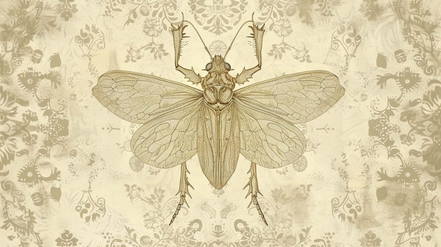 Vintage Lace Bug Illustration Wallpaper