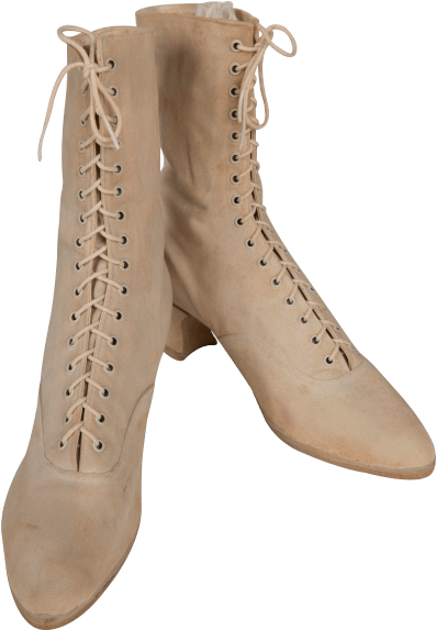 Vintage Lace Up Boots Womens Fashion PNG