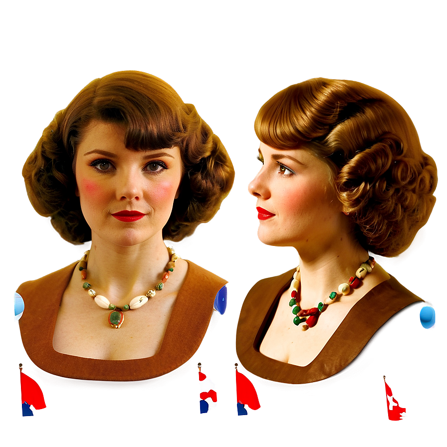 Vintage Lady With Brown Hair Png 05252024 PNG