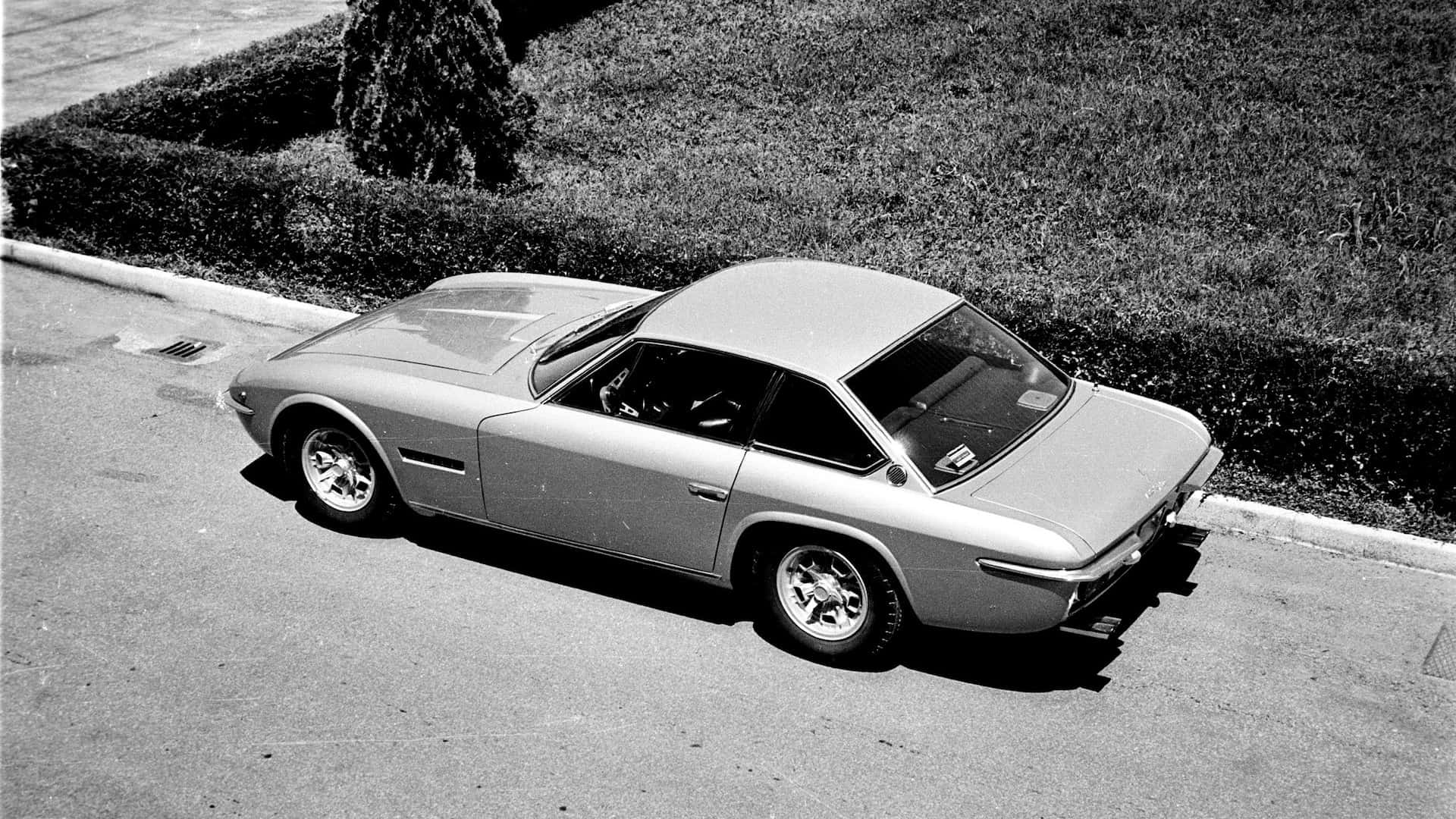 Vintage Lamborghini Islero Geparkeerd Achtergrond