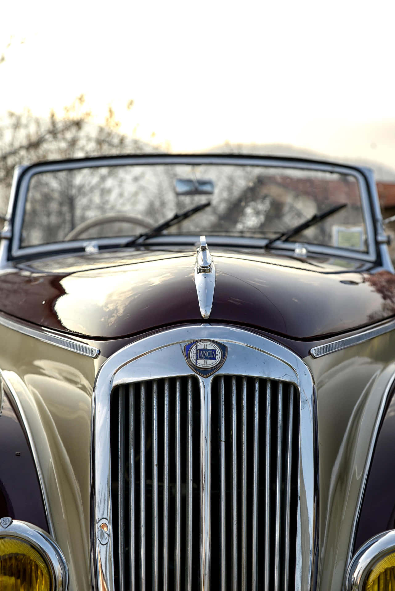 Vintage Lancia Aprilia Vooraanzicht Achtergrond