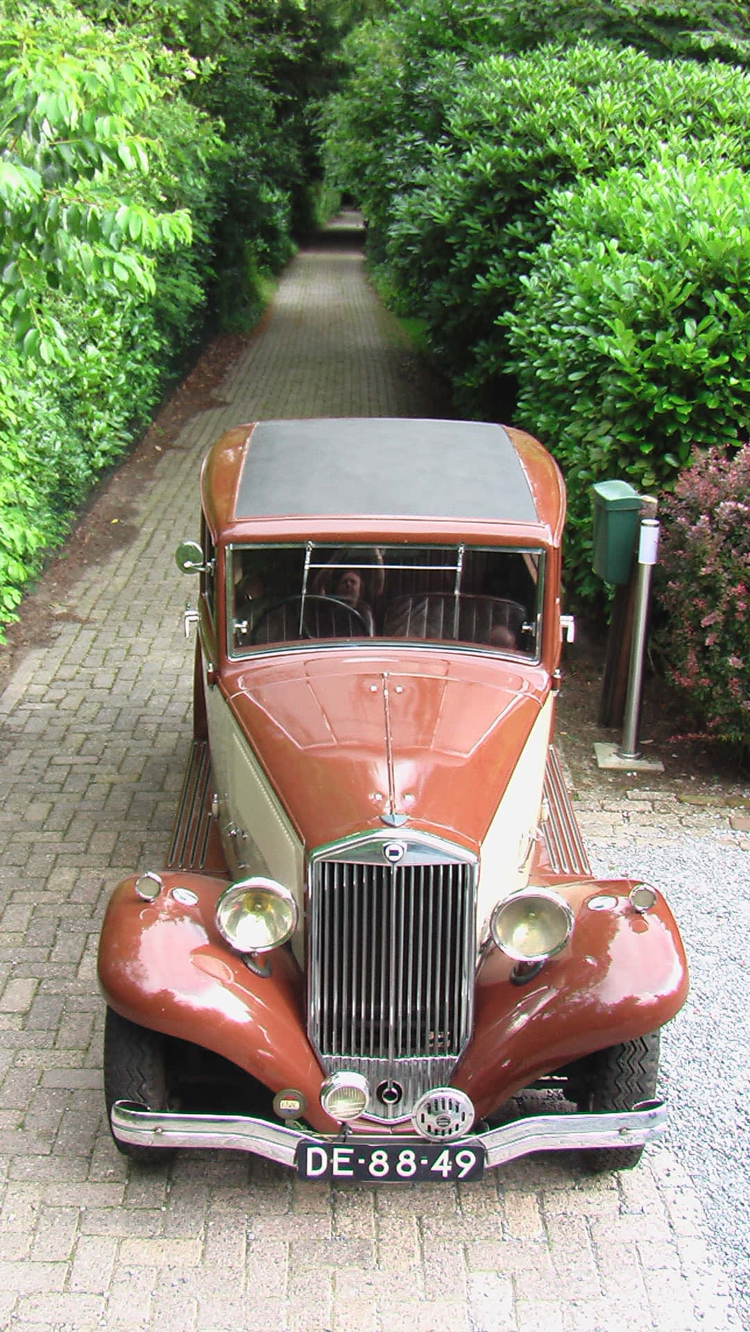 Vintage Lancia Aprilia Geparkeerd Op Pad Achtergrond