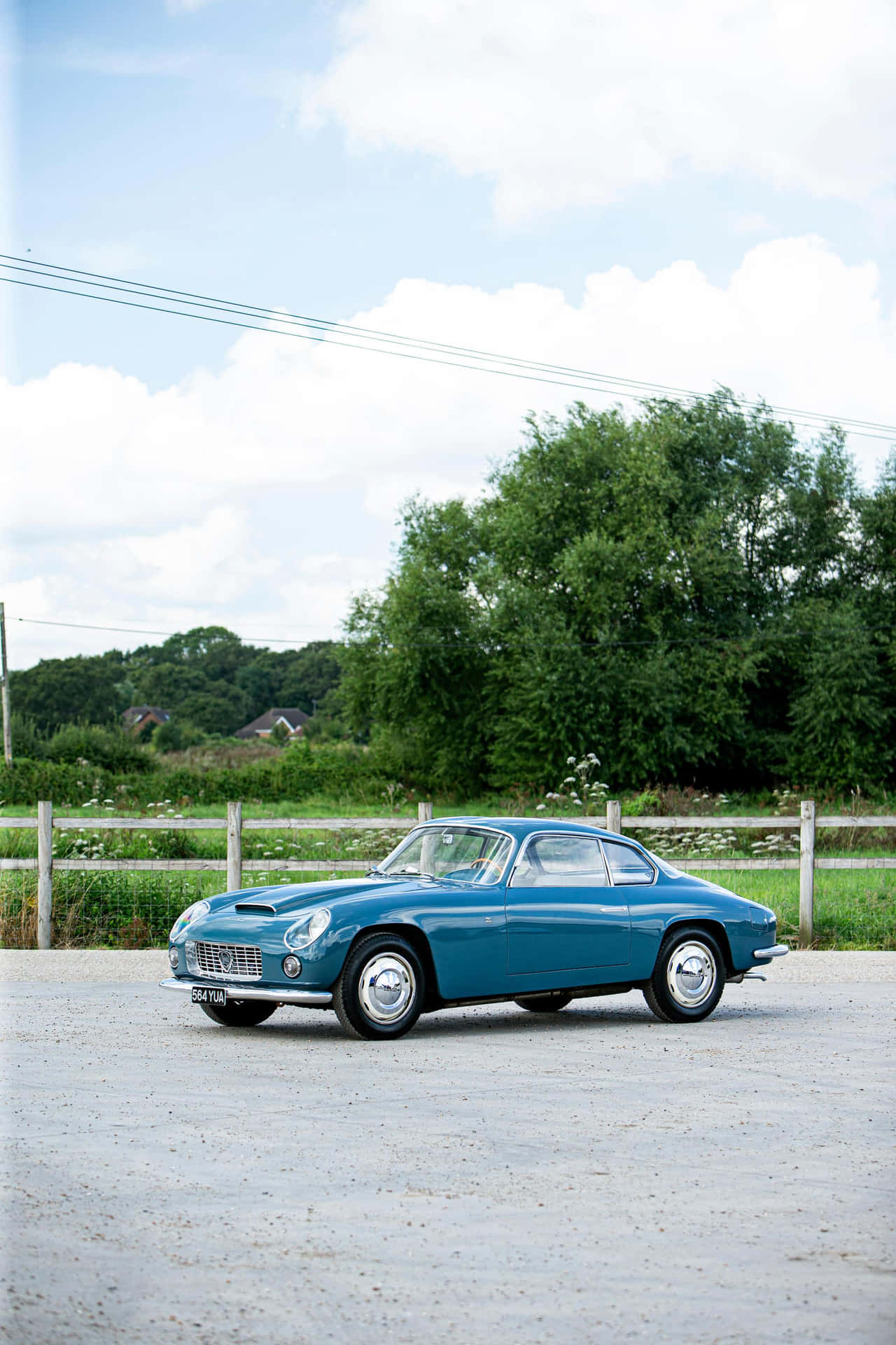 Vintage Lancia Flaminia Coupe Geparkeerd Buiten Achtergrond