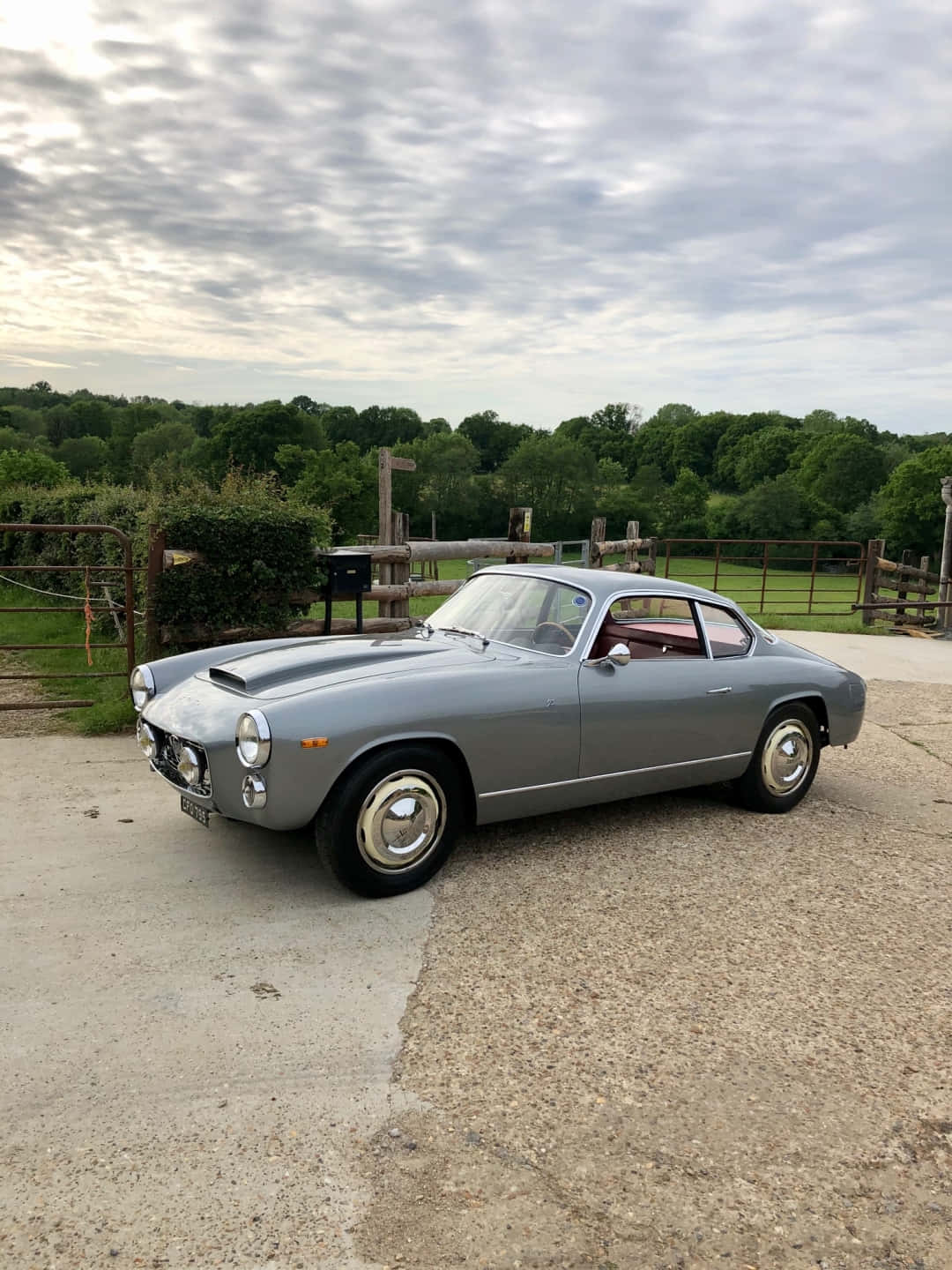 Vintage Lancia Flaminia Coupe Geparkeerd Buiten Achtergrond