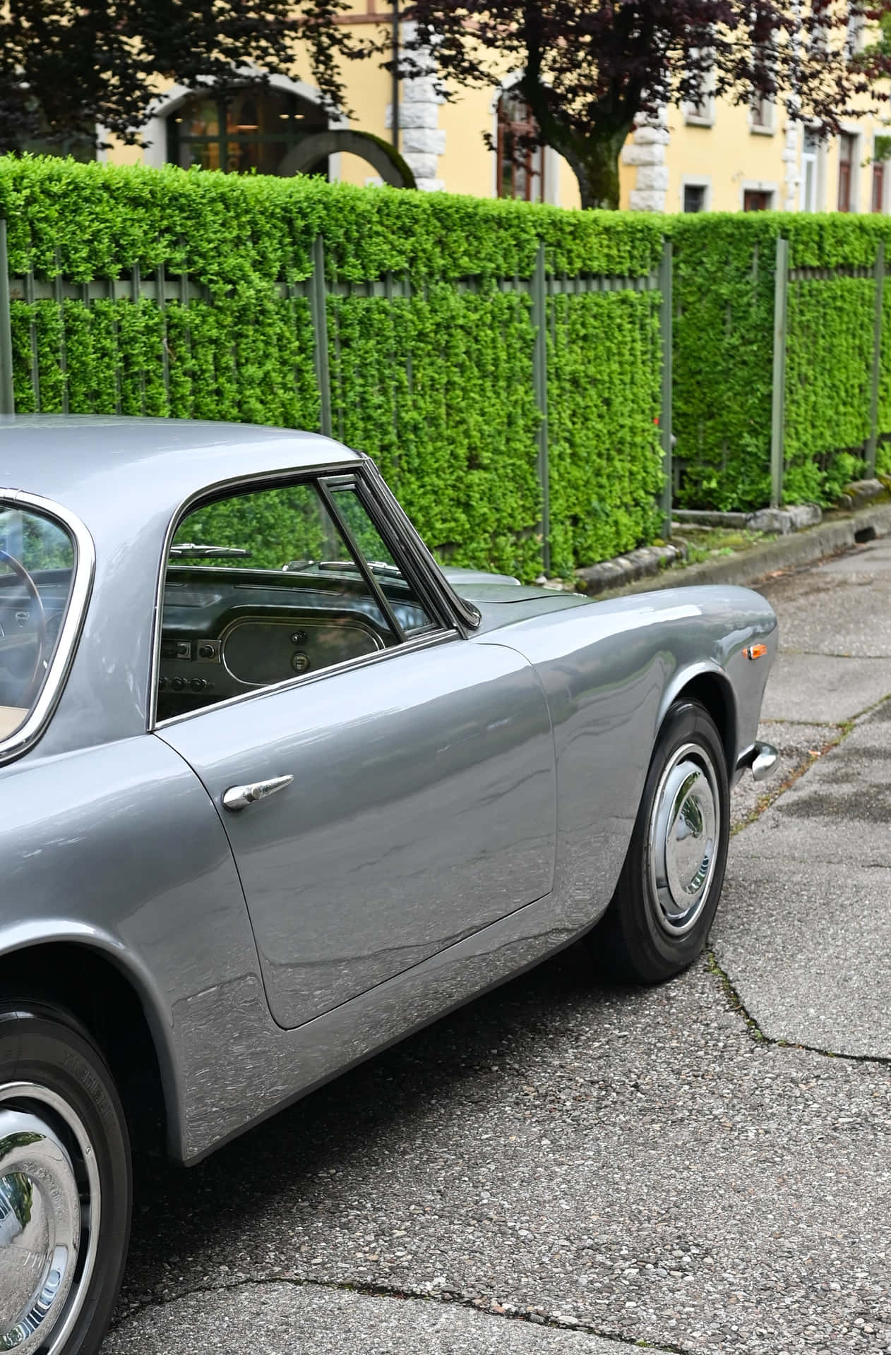 Vintage Lancia Flaminia Coupe Pysäköity Taustakuva