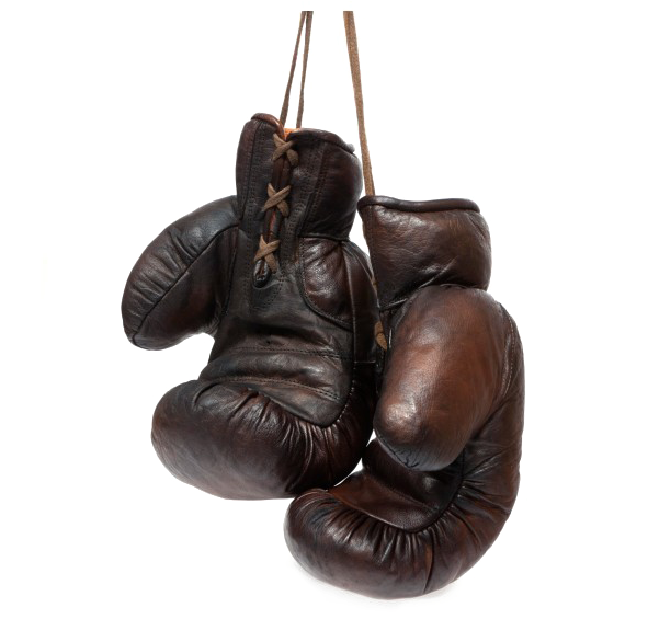 Vintage Leather Boxing Gloves Hanging PNG