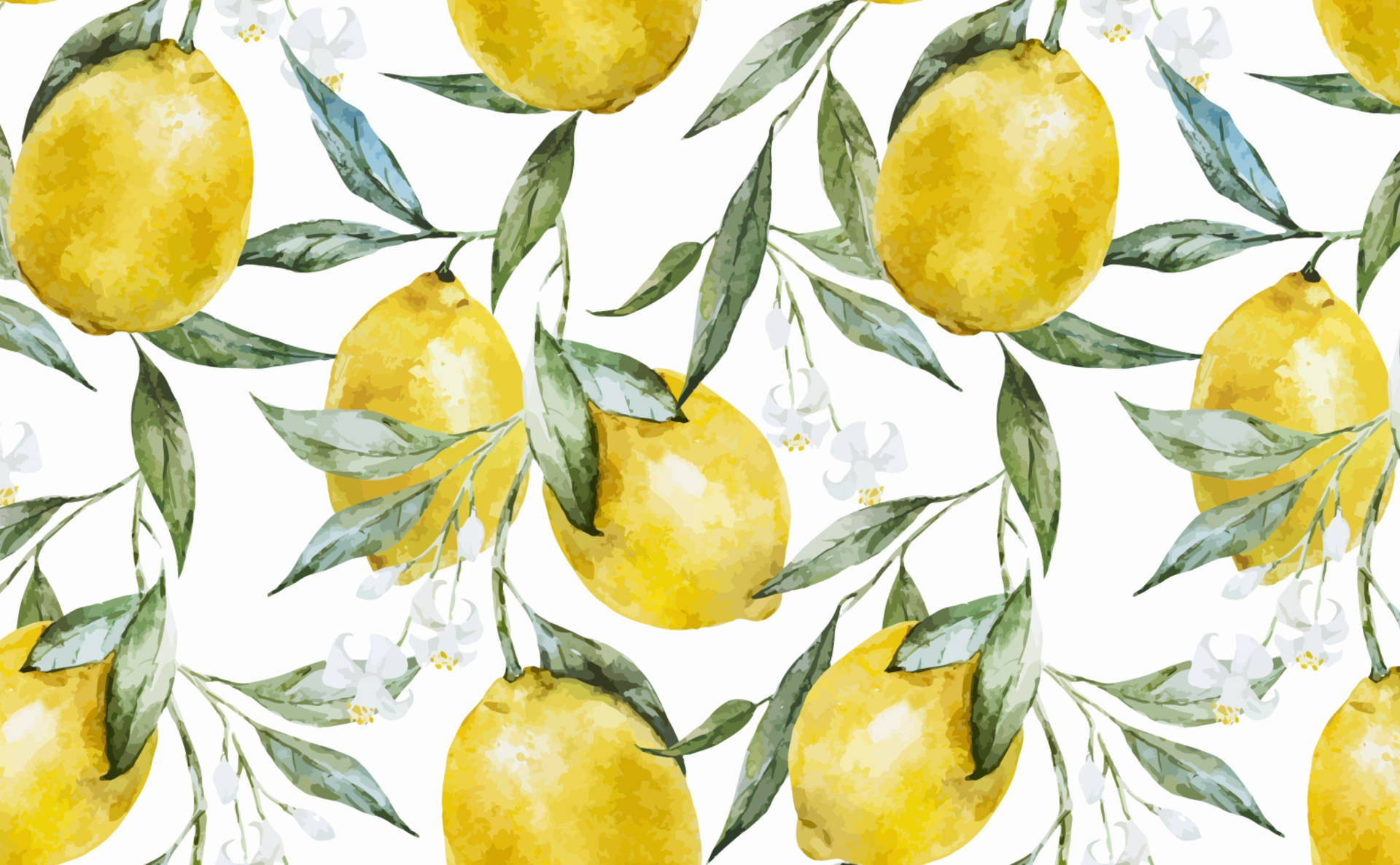 Vintage Lemon Evergreen Wallpaper
