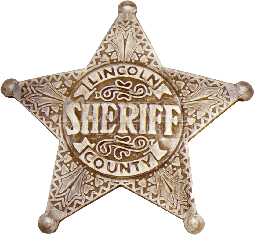 Vintage Lincoln County Sheriff Badge PNG