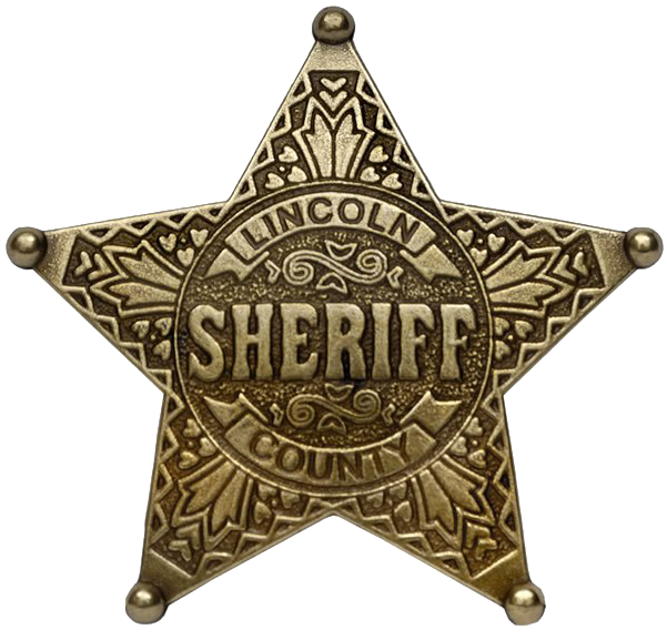 Vintage Lincoln County Sheriff Badge PNG