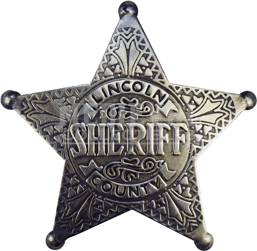 Vintage Lincoln County Sheriff Badge PNG