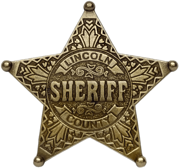 Vintage Lincoln County Sheriff Badge PNG