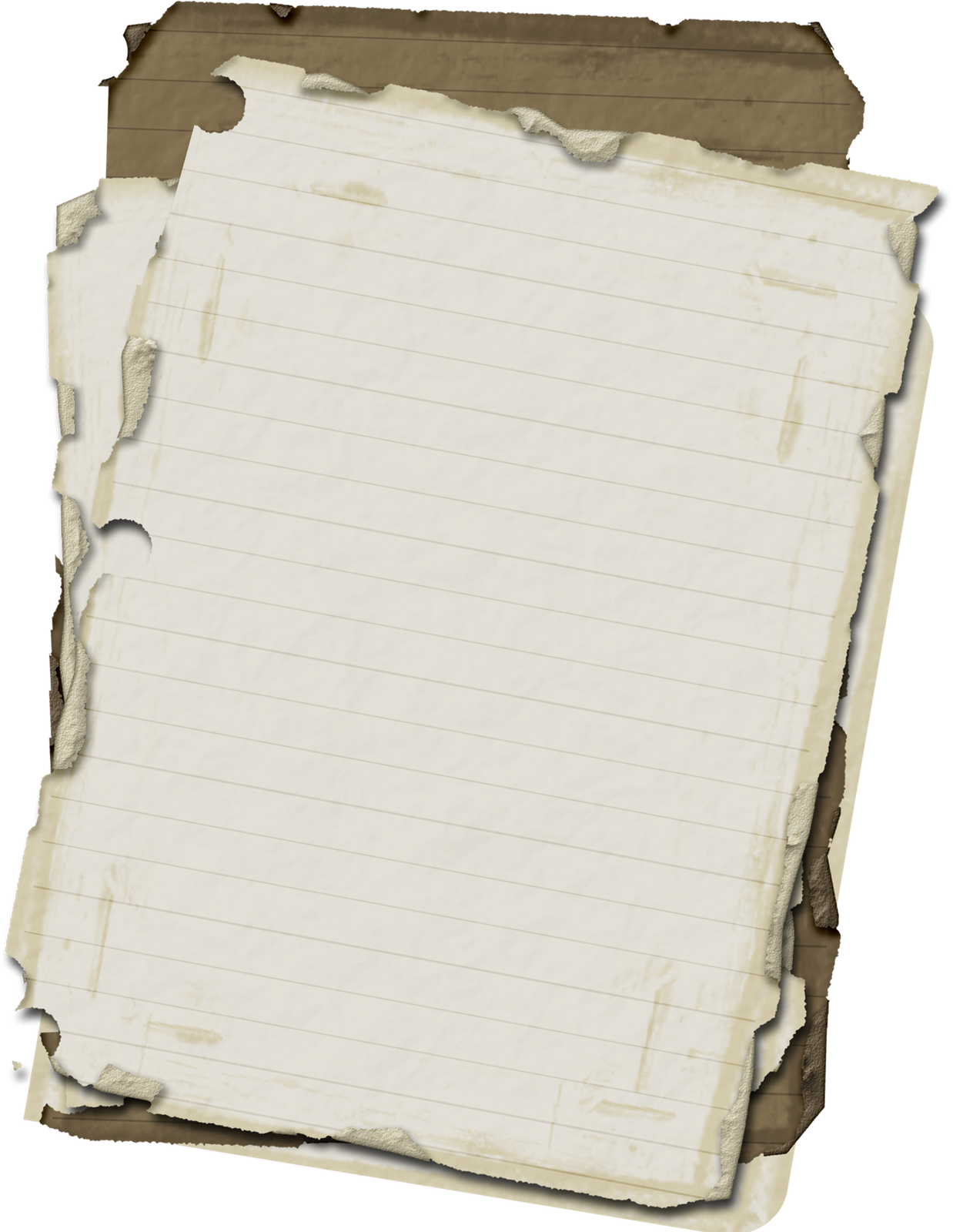 Vintage Lined Paper Stacked Texture PNG