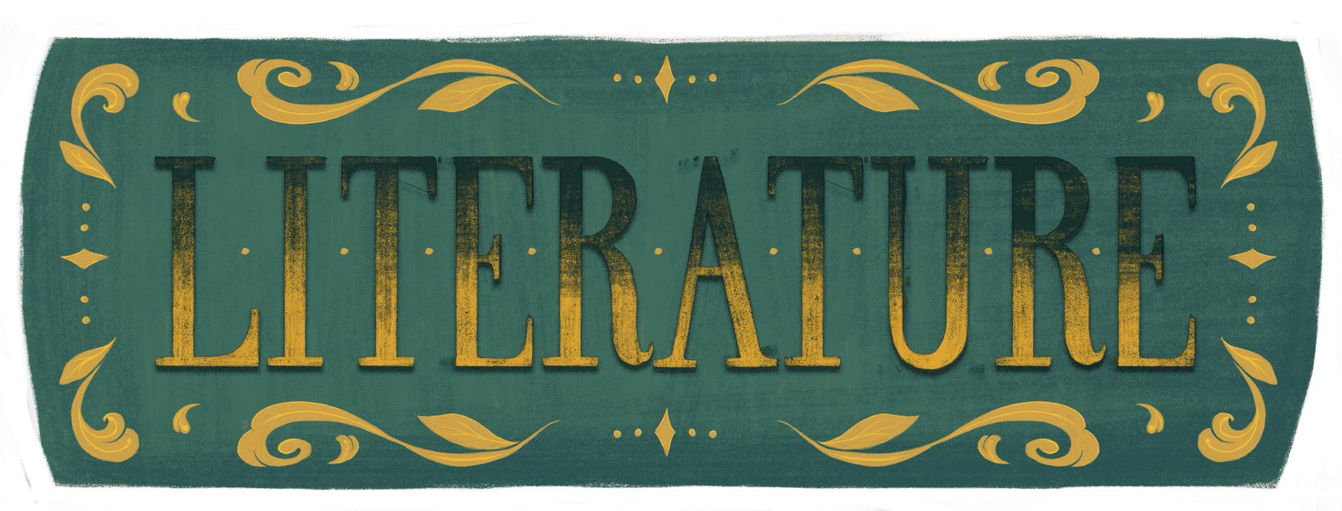 Vintage Literature Banner PNG