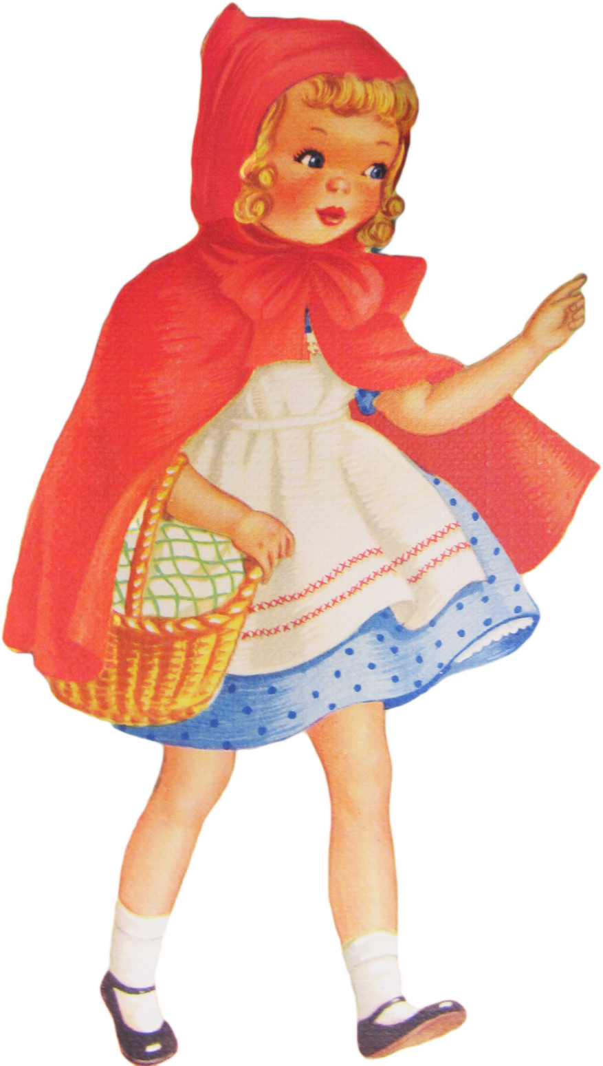 Vintage Little Red Riding Hood Illustration PNG