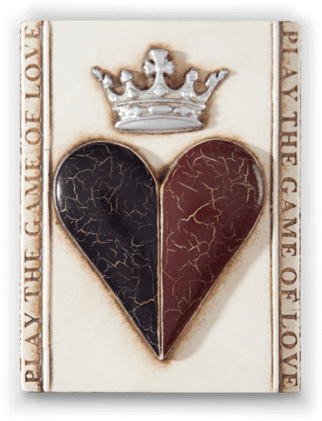 Vintage Love Game Heart Crown Pin PNG