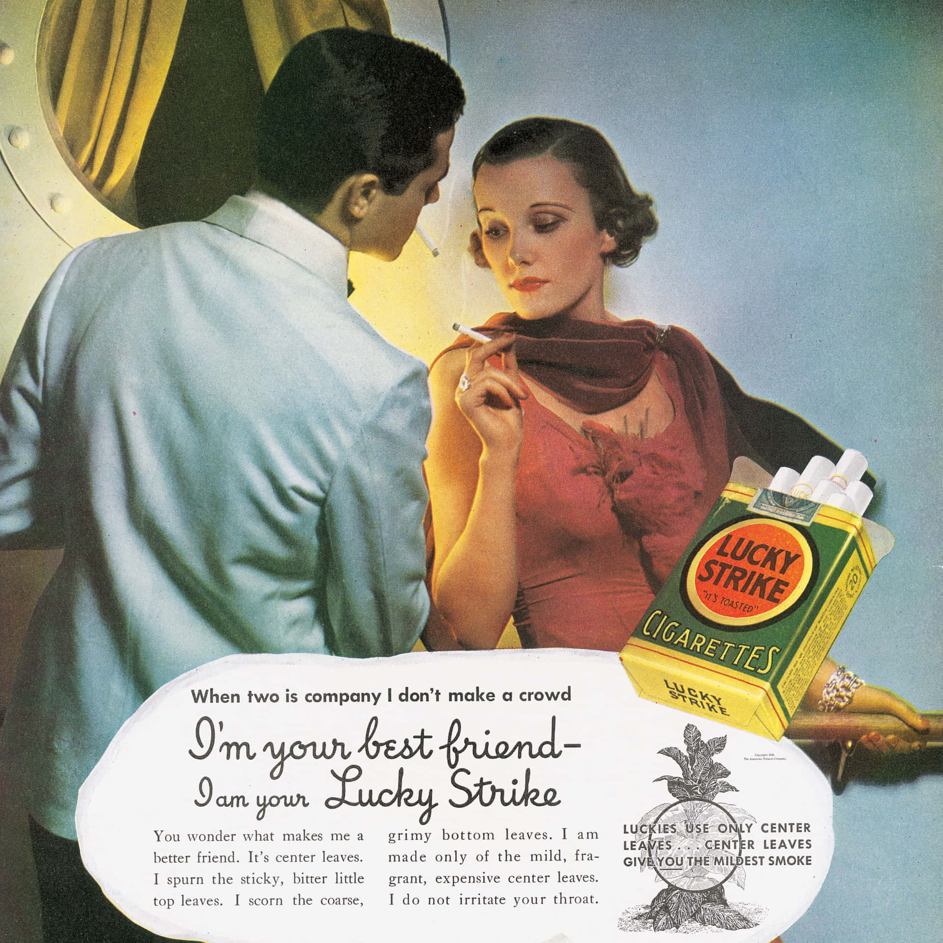 Vintage Lucky Strike Cigarette Ad Wallpaper