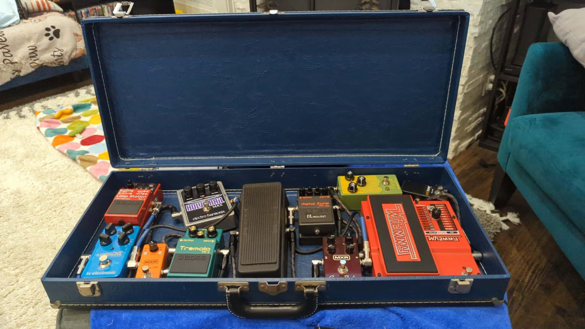 Vintage Bagage Gitaar Pedalboard Achtergrond