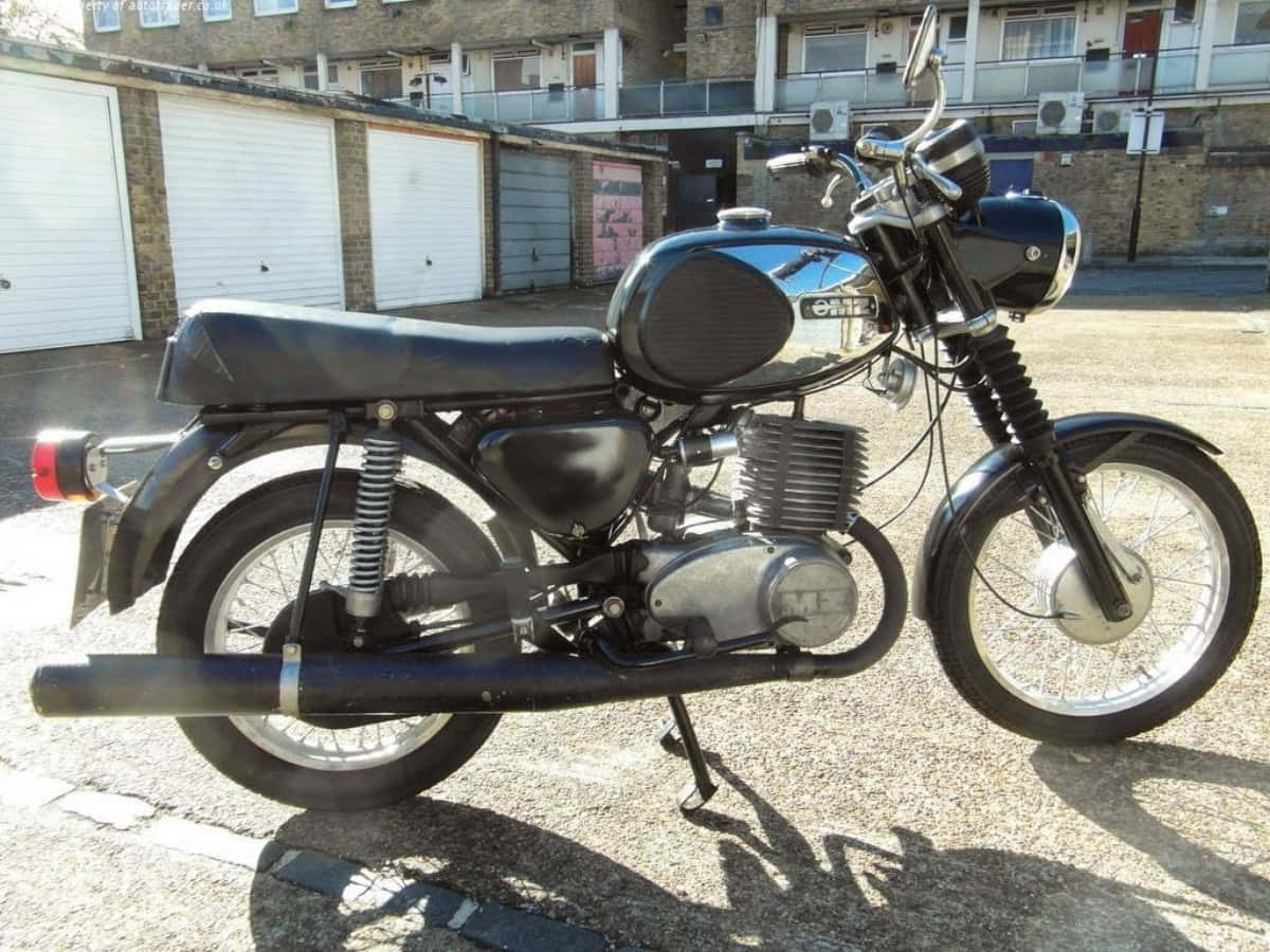 Vintage M Z Motorcycle Parked Wallpaper