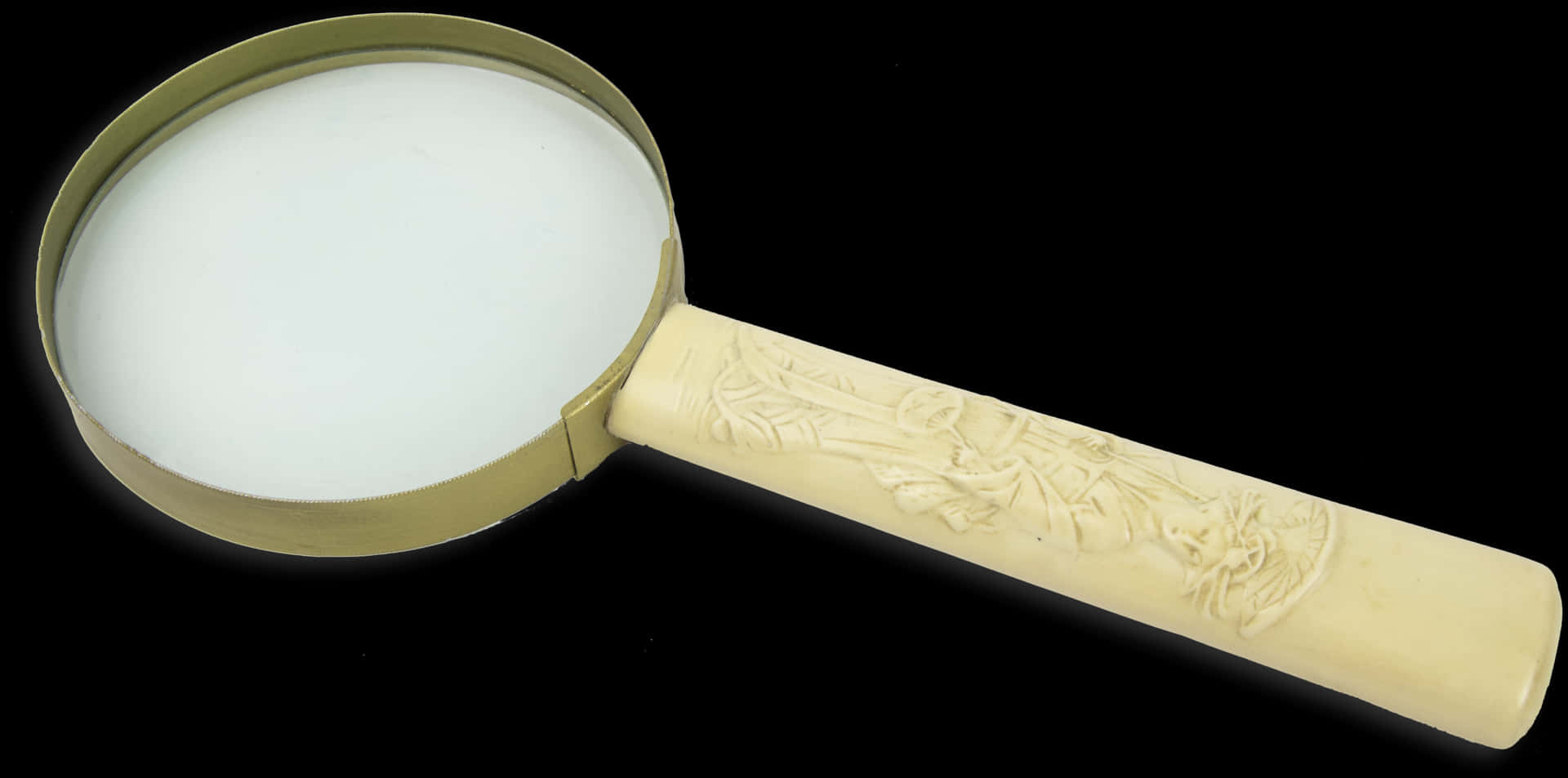 Vintage Magnifying Glass Ivory Handle PNG