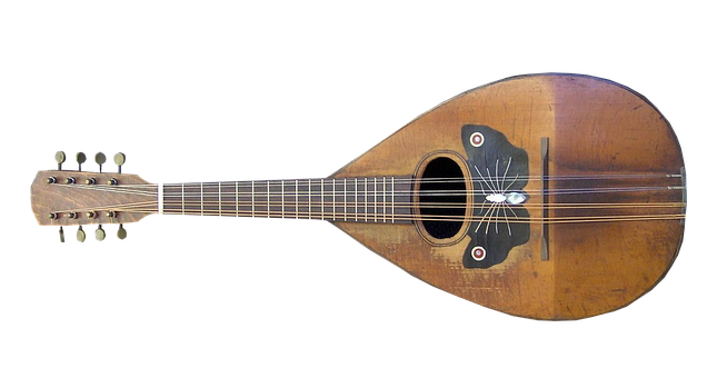 Vintage Mandolinon Black Background.jpg PNG