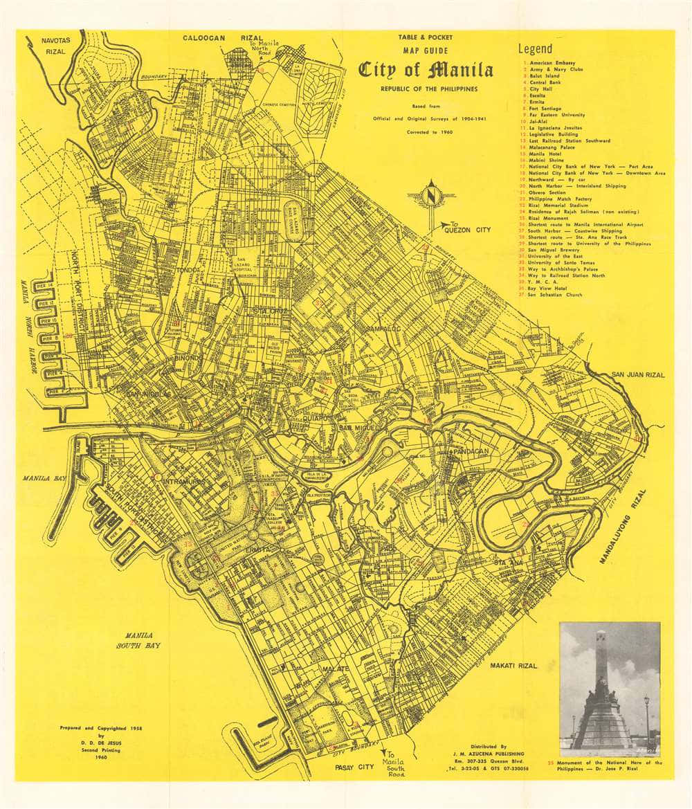 Vintage Manila Map1941 Wallpaper