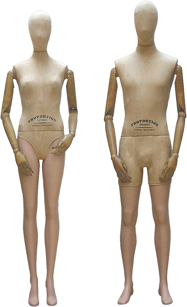 Vintage Mannequins Standing Pose PNG
