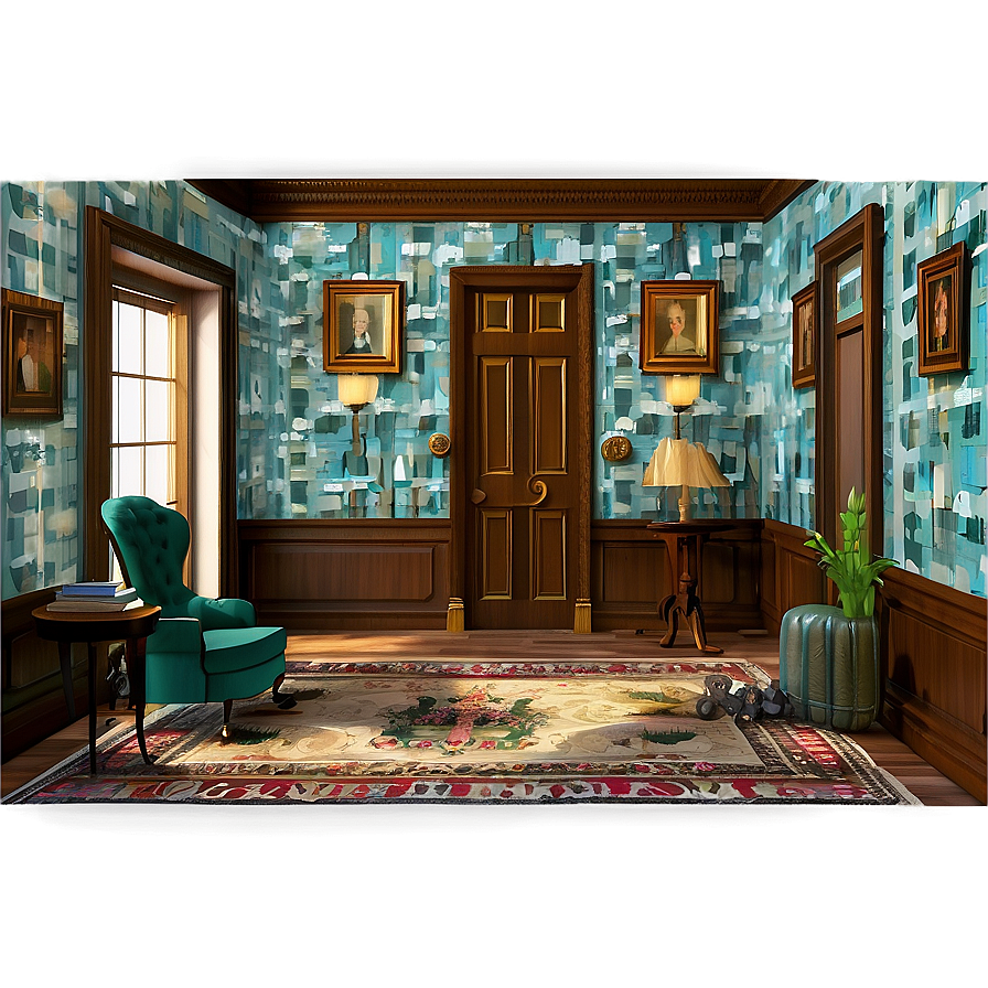 Vintage Mansion Interior Png Vhx65 PNG