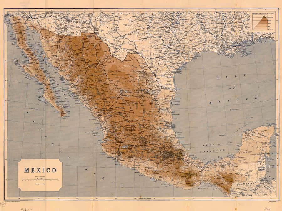 Vintage Mapof Mexico Wallpaper