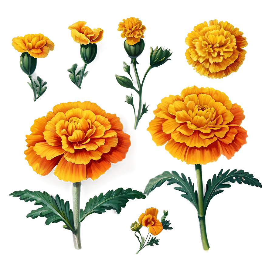 Vintage Marigolds Png 73 PNG