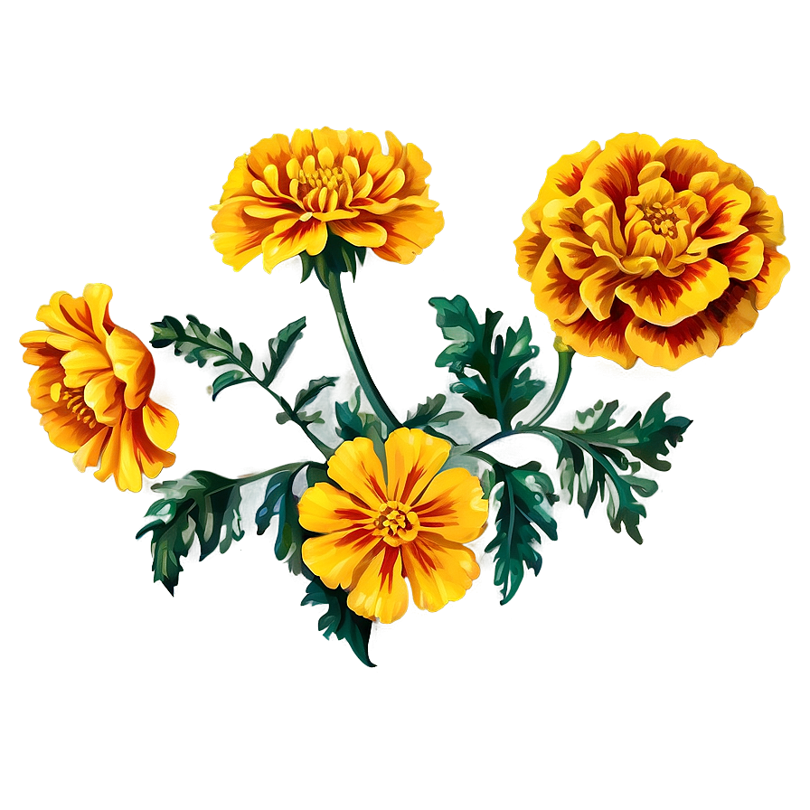 Vintage Marigolds Png Ebe75 PNG