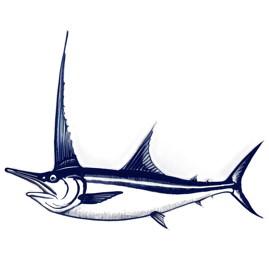 Vintage Marlin Sketch Png Ehf24 PNG