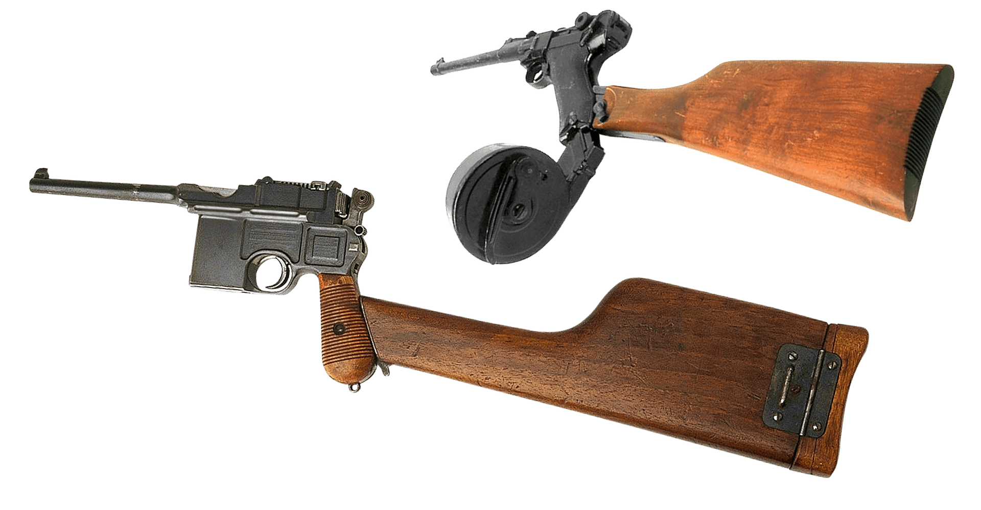 Vintage Mauser C96 Broomhandle Pistol PNG