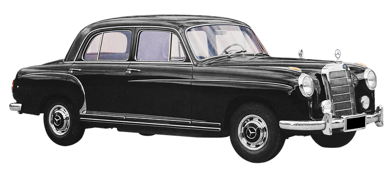 Vintage Mercedes Benz Side View PNG