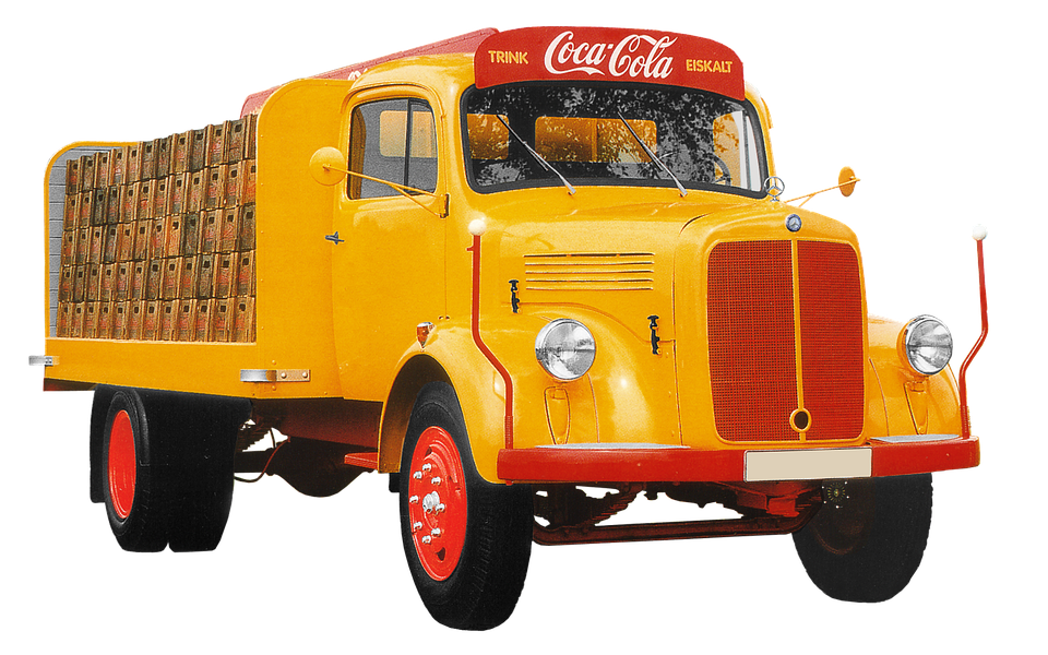 Vintage Mercedes Coca Cola Truck PNG