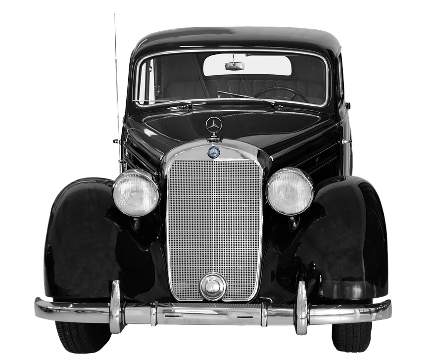 Vintage Mercedes Front View PNG