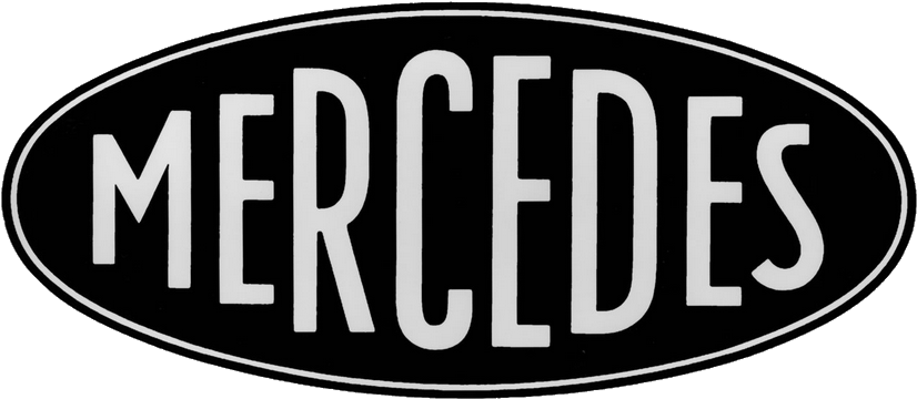 Vintage Mercedes Logo Blackand White PNG