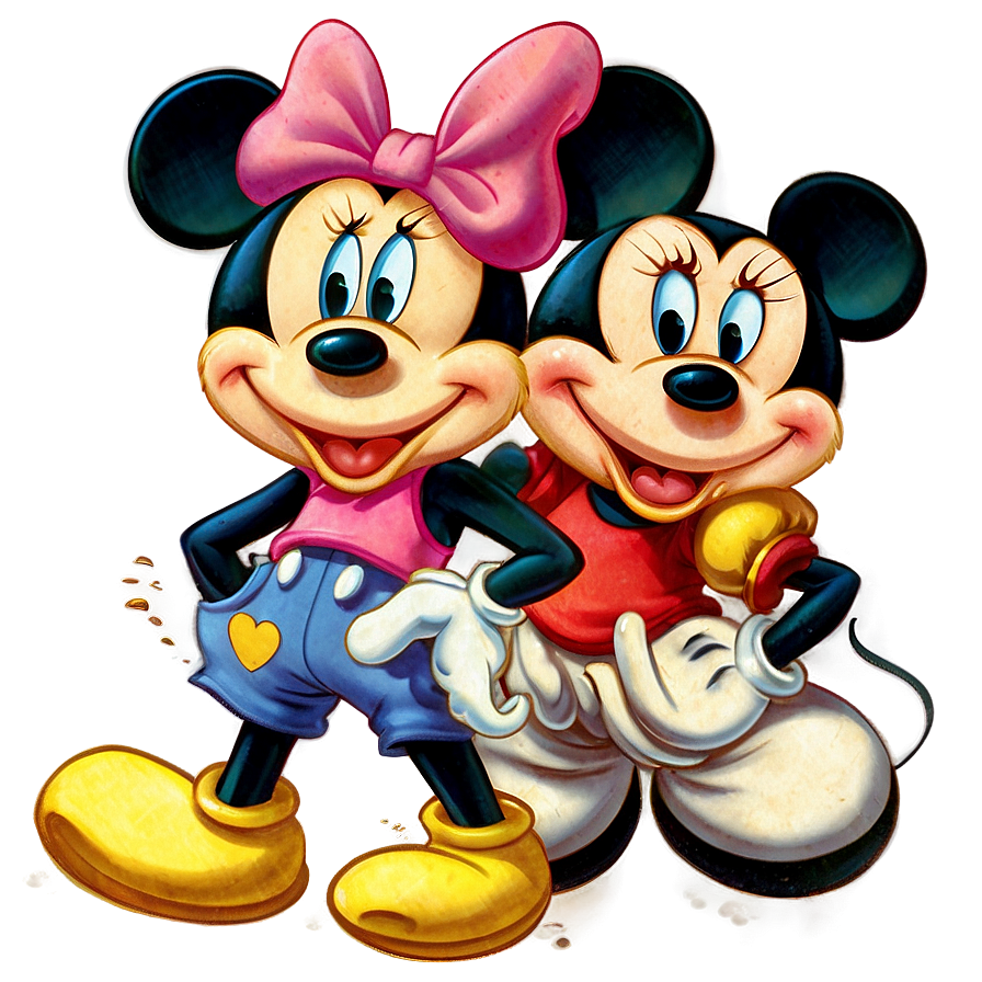 Vintage Mickey And Minnie Png 06122024 PNG