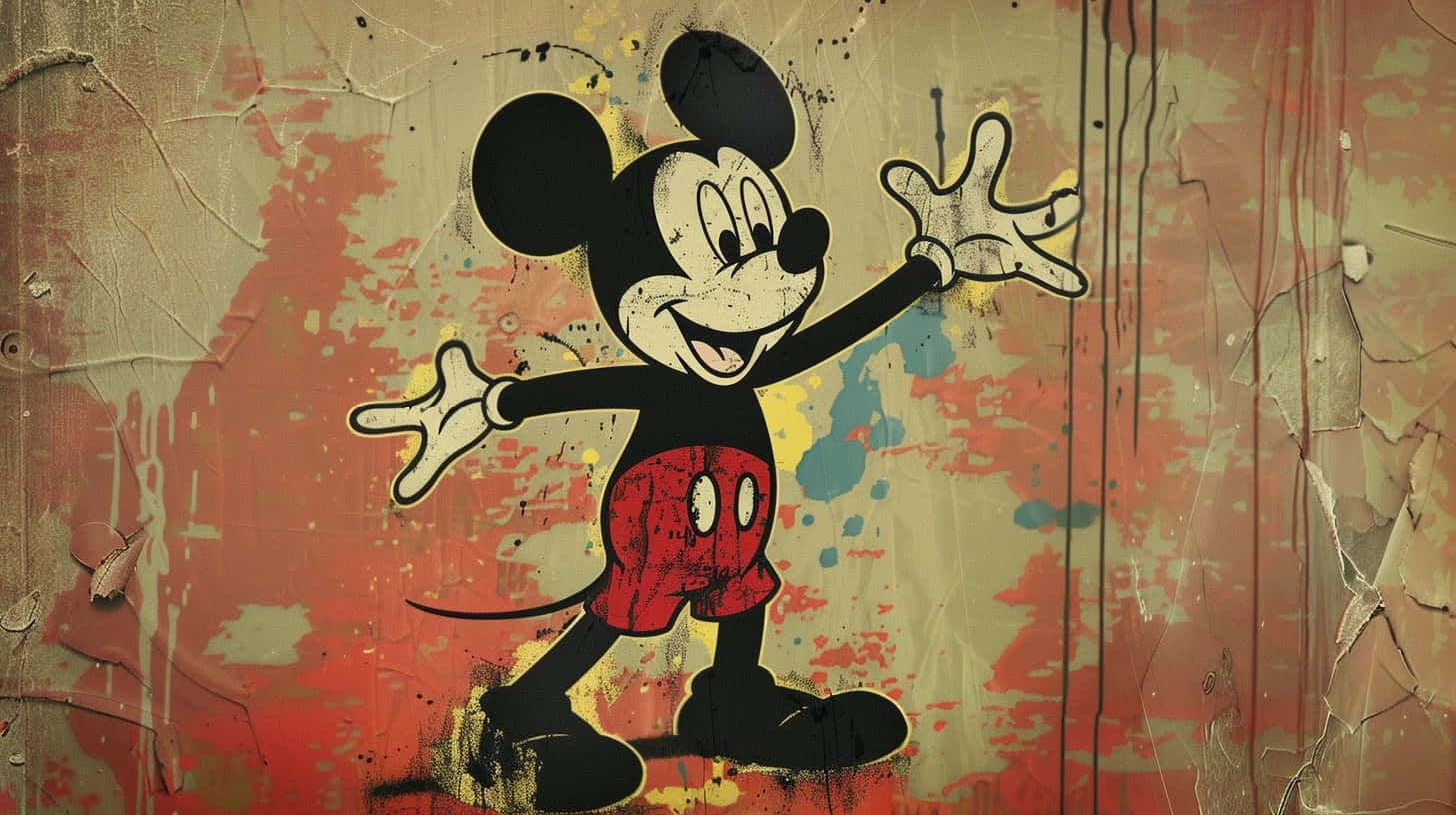 Vintage Mickey Mouse Graffiti Artwork Wallpaper