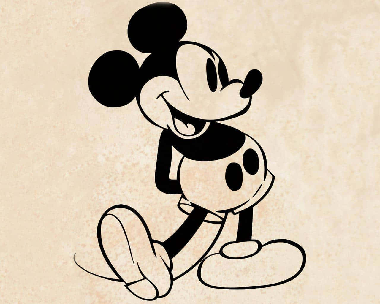 Vintage Mickey Mouse Illustration Wallpaper