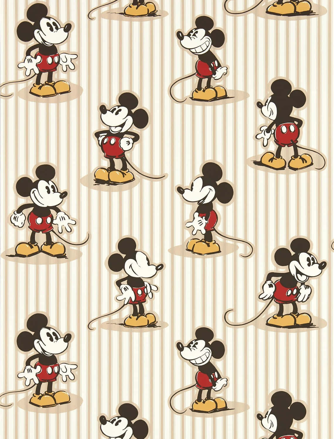 Vintage Mickey Mouse Pattern Wallpaper