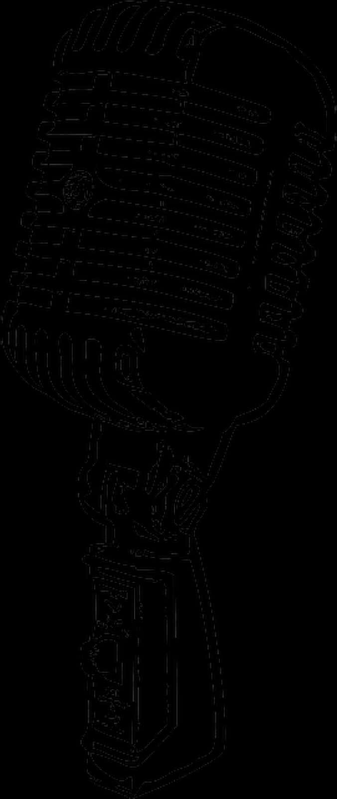 Vintage Microphone Silhouette PNG