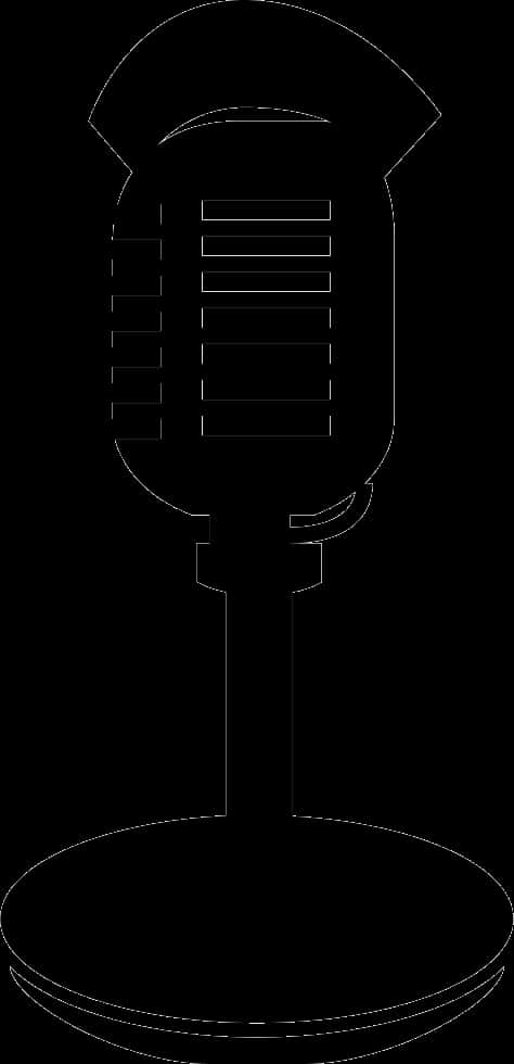 Vintage Microphone Silhouette PNG