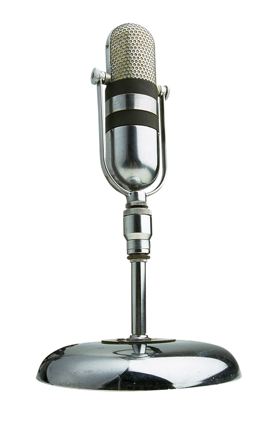 Vintage Microphoneon Stand PNG