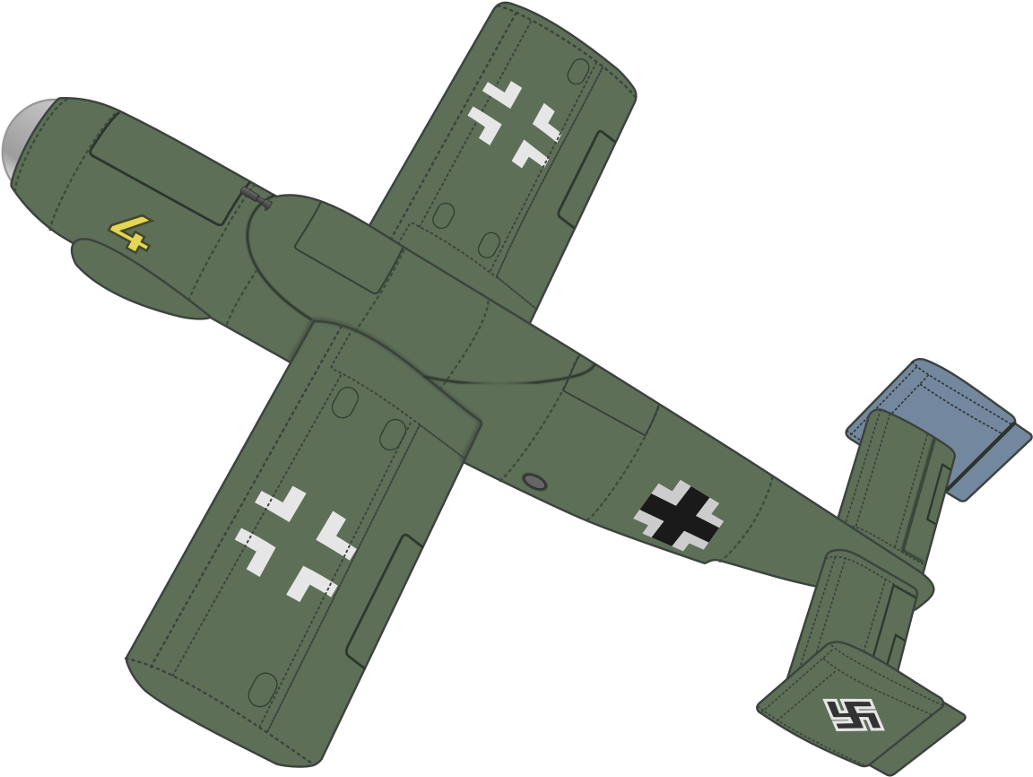 Vintage Military Aircraft Top View PNG