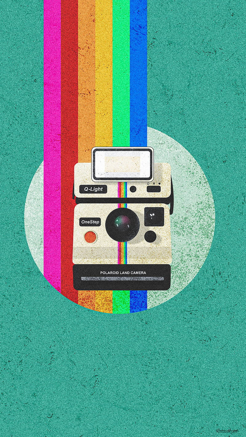 Vintage Minimalist Polaroid Camera Wallpaper