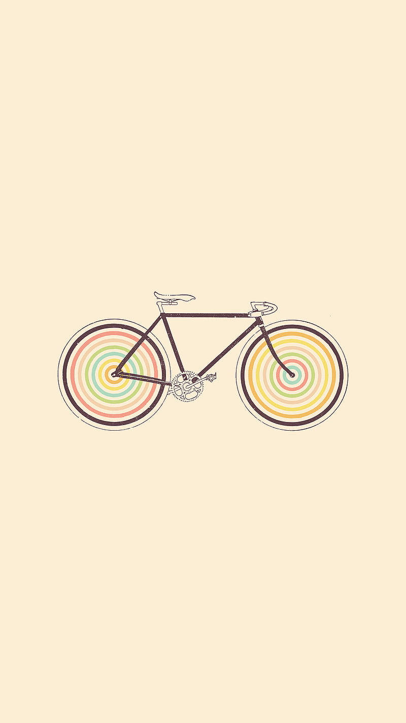 Vintage Minimalistisk Cykel Wallpaper