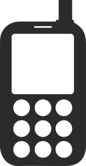 Vintage Mobile Phone Silhouette PNG