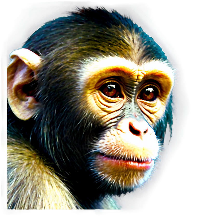 Vintage Monkey Face Art Png Vfb PNG