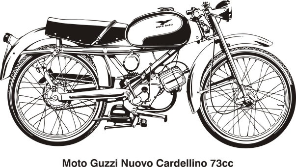 Vintage Moto Guzzi Nuovo Cardellino Motorcycle PNG